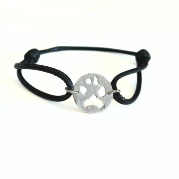 Srebrna łapka - bransoletka